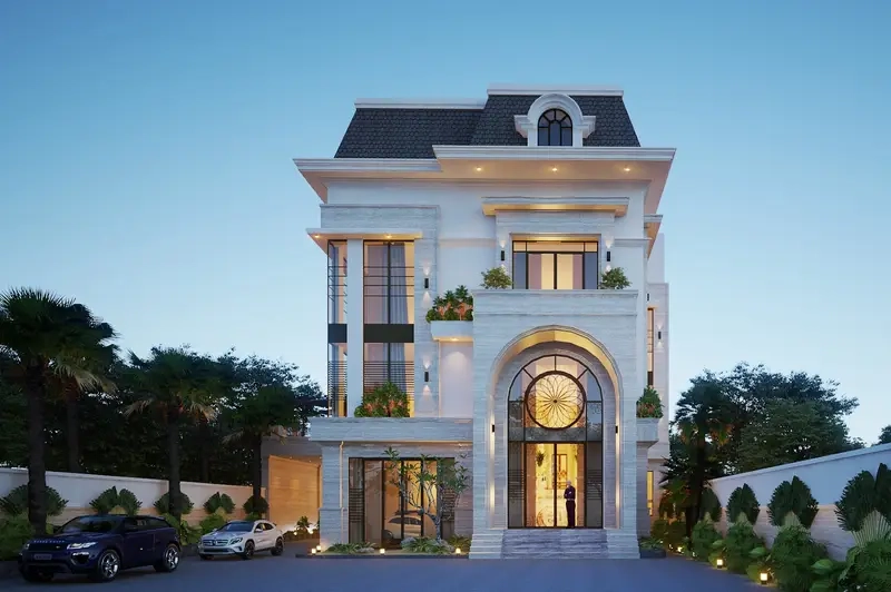 Ảnh nhà phố mái Mansard hiện đại hợp thị hiếu đô thị