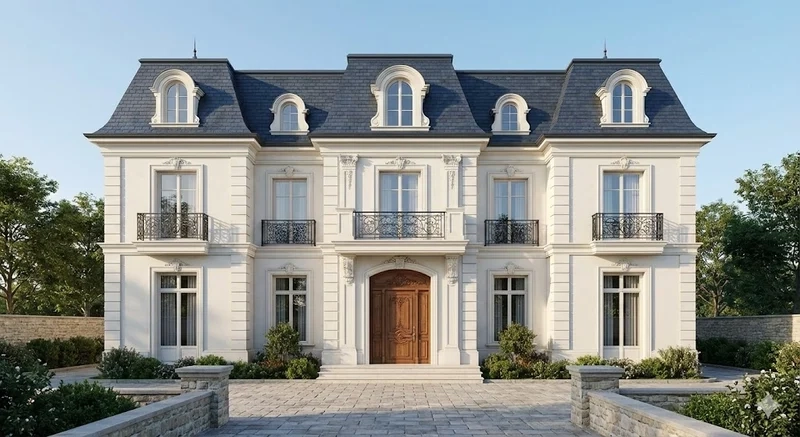Gợi ý nhà mái mansard 2 tầng bền đẹp