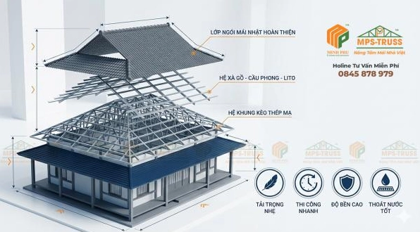 Kết cấu mái nhật chuẩn chuyên gia 2026 và giải pháp thi công