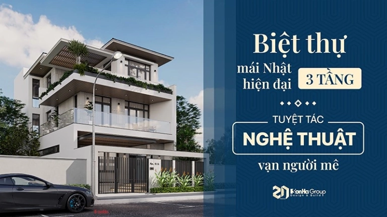 Mẫu Biệt Thự 3 Tầng Mái Nhật: Kiến Trúc Sang Trọng, Đón Vượng Khí 2026