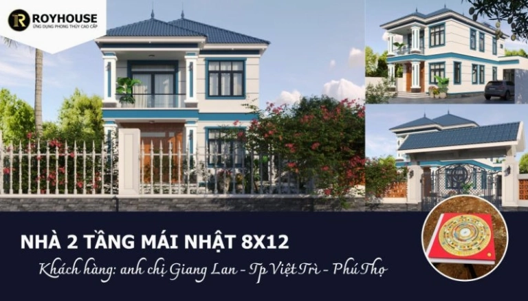 Mẫu nhà 2 tầng mái Nhật 8x12m hiện đại và sang trọng cho năm 2026