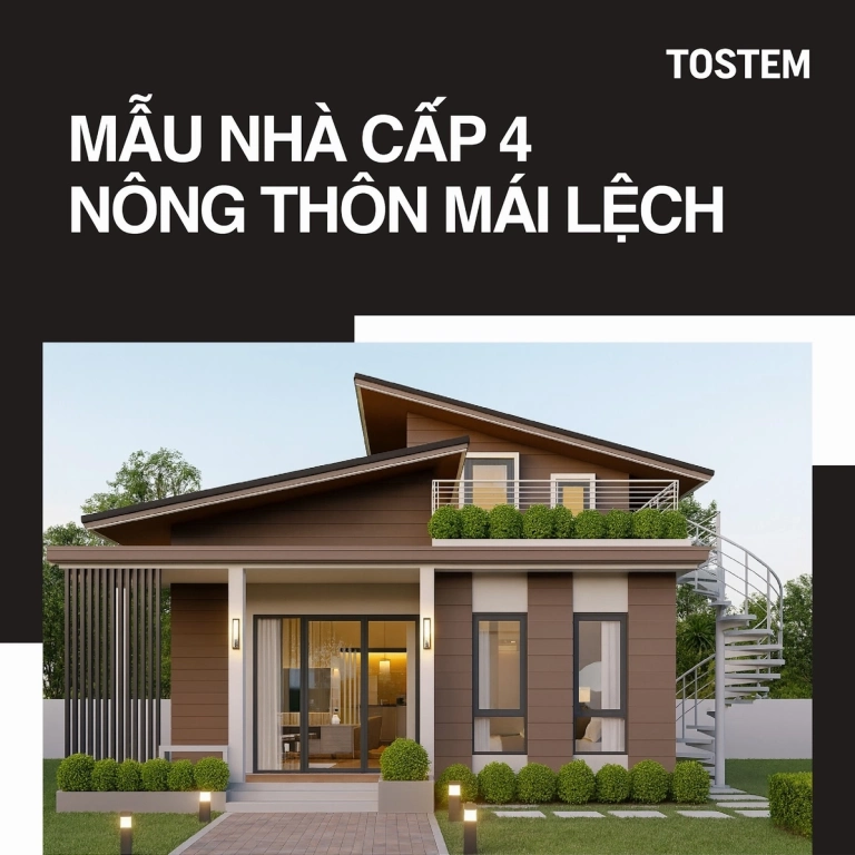 Mẫu nhà cấp 4 mái lệch: Giải pháp kiến trúc độc đáo và tiện nghi cho năm 2026