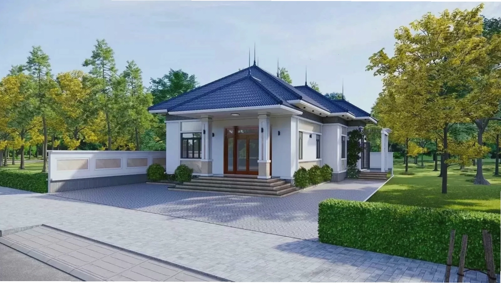 Mẫu nhà mái nhật 1 tầng 100m2 tối ưu không gian