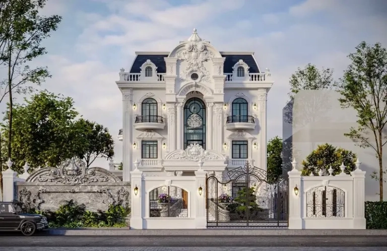Phối cảnh nhà mái Mansard nổi bật phong cách Châu Âu