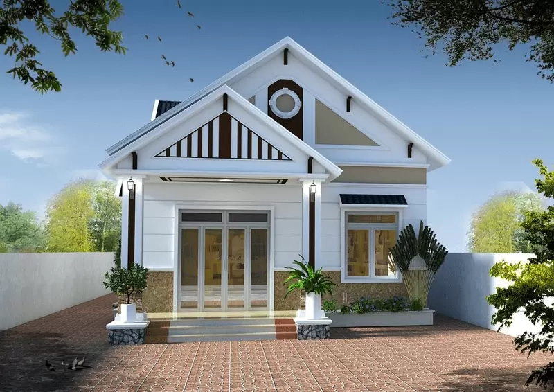 Phương án nhà mái thái đơn giản 80m2 hợp lý