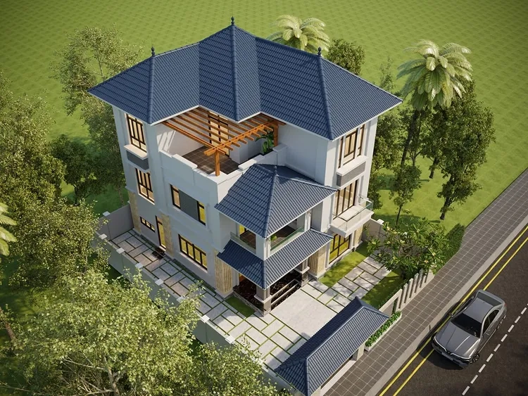 Tổng hợp ảnh mẫu nhà mái thái 3 tầng được yêu thích nhất